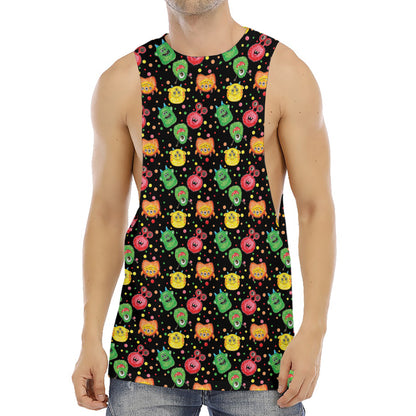 Little Monster Pattern Print Men's Muscle Tank Top