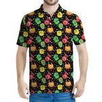 Little Monster Pattern Print Men's Polo Shirt