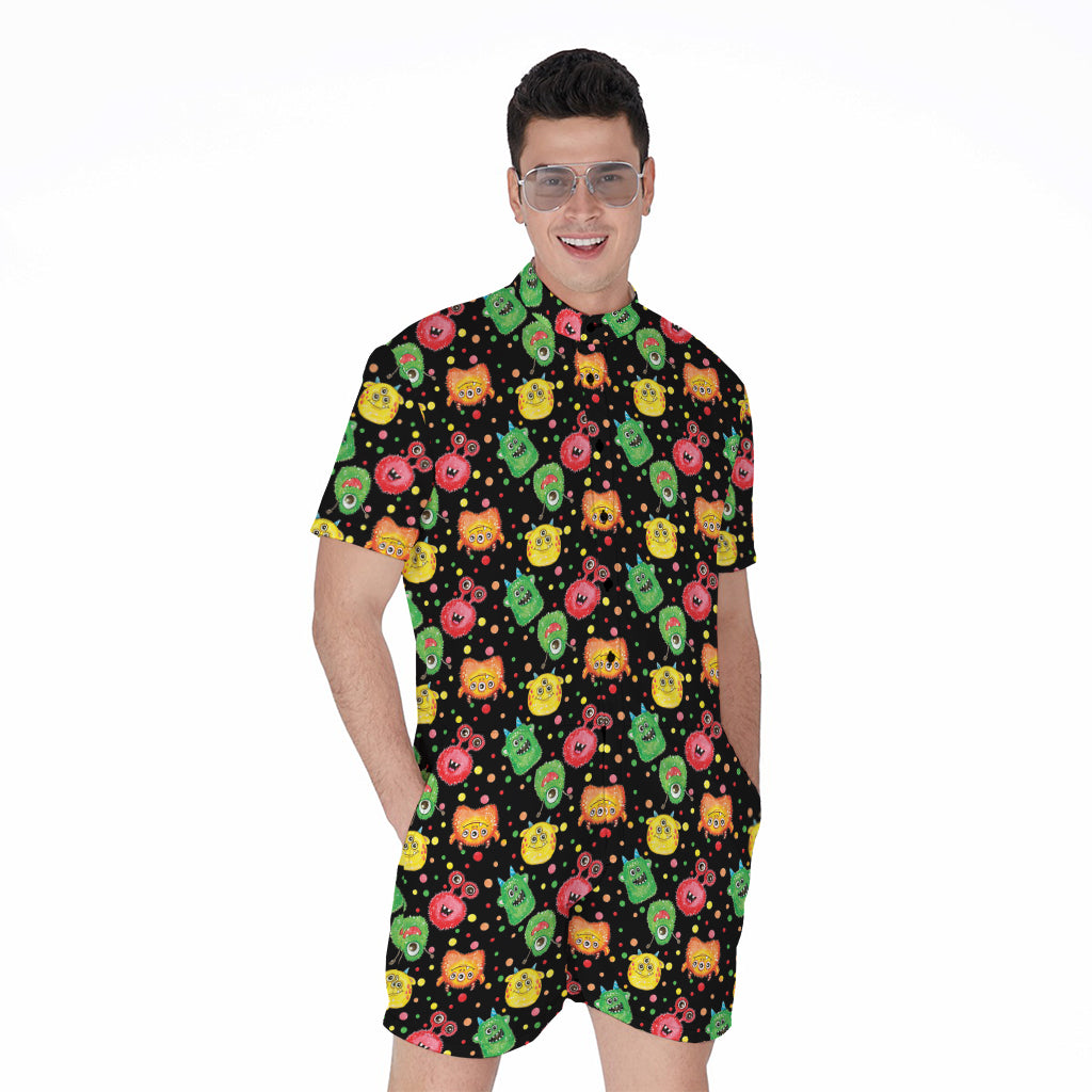 Little Monster Pattern Print Men's Rompers
