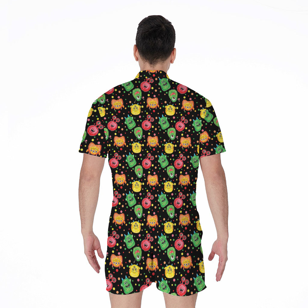 Little Monster Pattern Print Men's Rompers