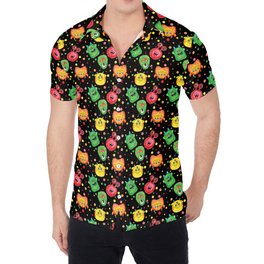 Little Monster Pattern Print Men's Shirt
