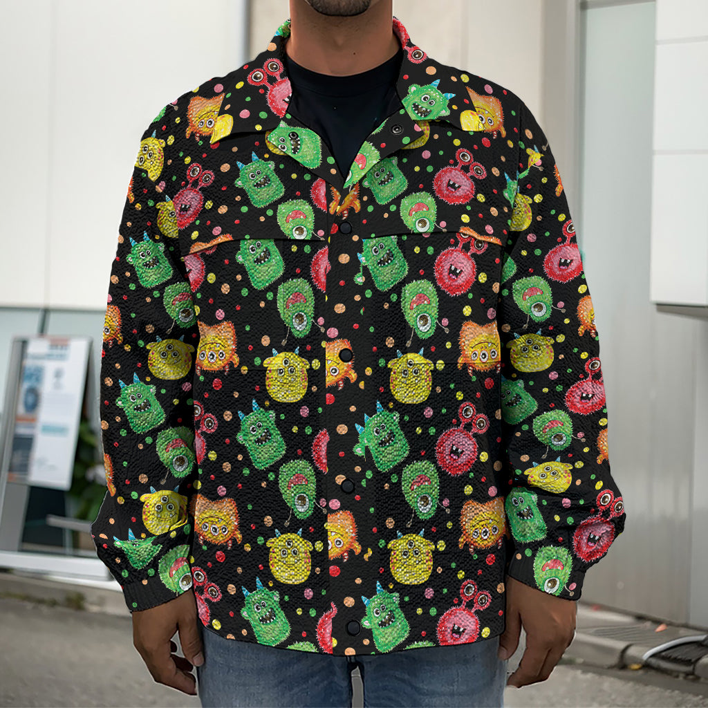 Little Monster Pattern Print Men's Shirt Jacket