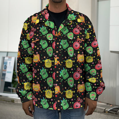 Little Monster Pattern Print Men's Shirt Jacket