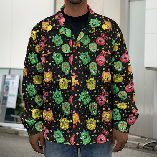 Little Monster Pattern Print Men's Shirt Jacket