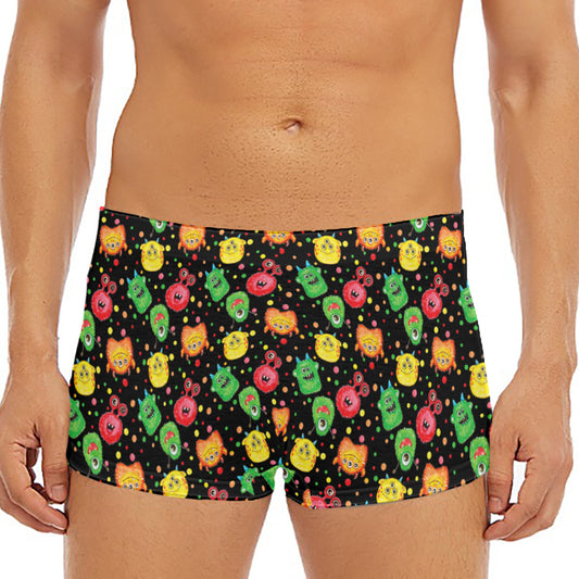 Little Monster Pattern Print Men's Short Boxer Briefs