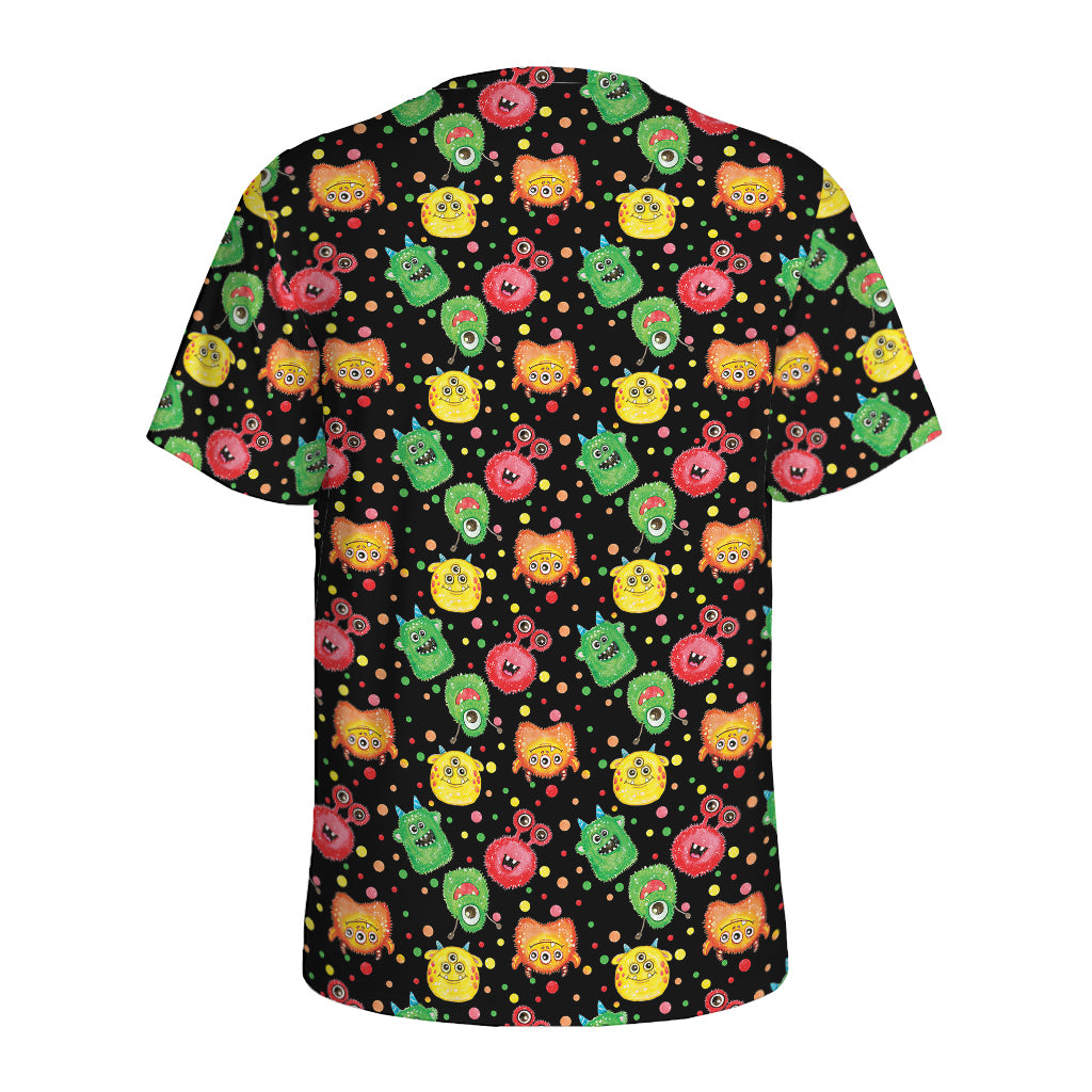 Little Monster Pattern Print Men's Sports T-Shirt