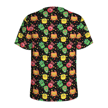 Little Monster Pattern Print Men's Sports T-Shirt
