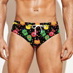 Little Monster Pattern Print Men's Swim Briefs