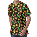 Little Monster Pattern Print Men's Velvet T-Shirt