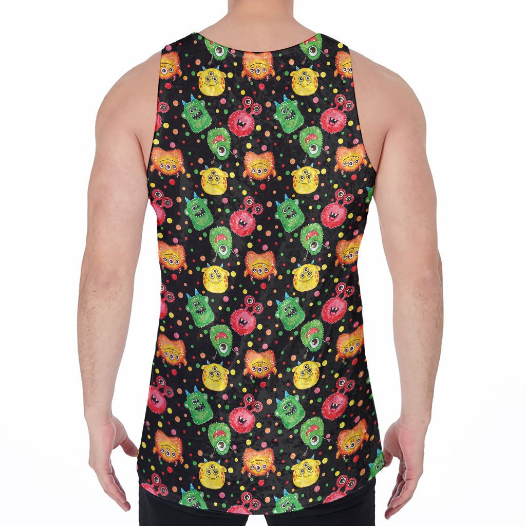 Little Monster Pattern Print Men's Velvet Tank Top