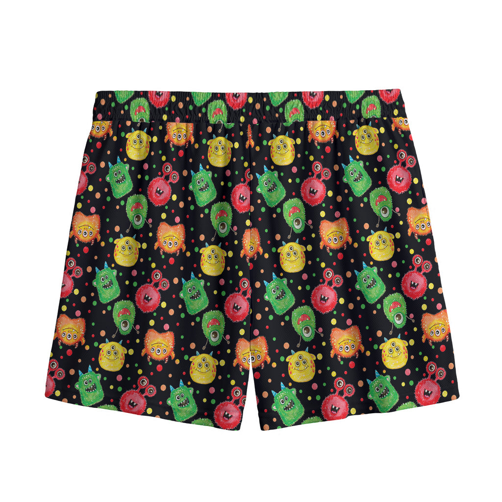 Little Monster Pattern Print Mesh Shorts