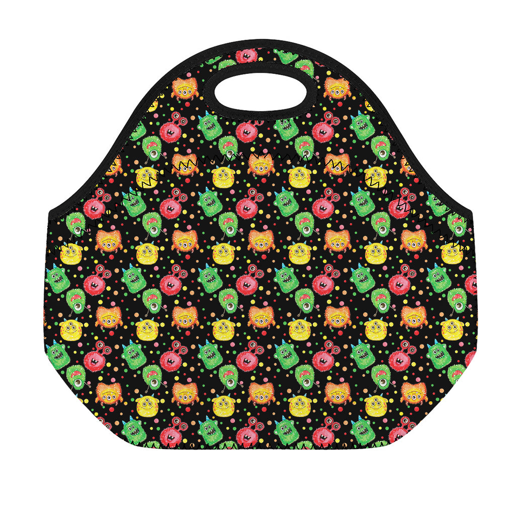 Little Monster Pattern Print Neoprene Lunch Bag