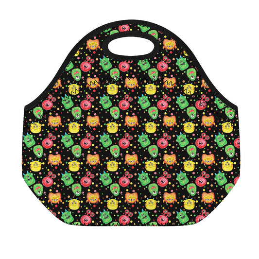 Little Monster Pattern Print Neoprene Lunch Bag