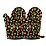Little Monster Pattern Print Oven Mitts