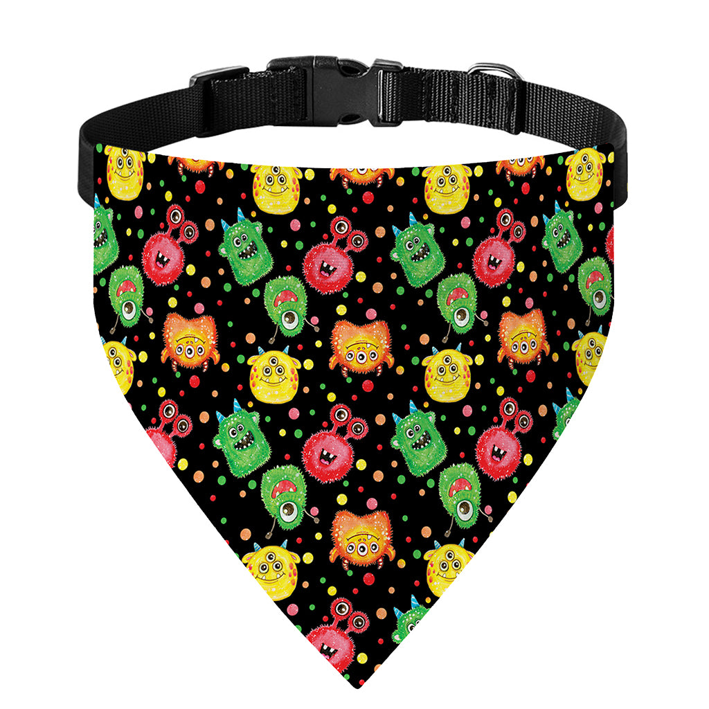 Little Monster Pattern Print Over The Collar Dog Bandana