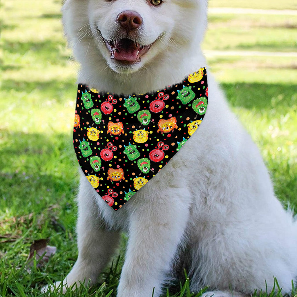 Little Monster Pattern Print Over The Collar Dog Bandana