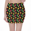 Little Monster Pattern Print Pencil Mini Skirt