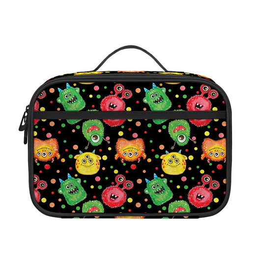 Little Monster Pattern Print Portable Lunch Bag