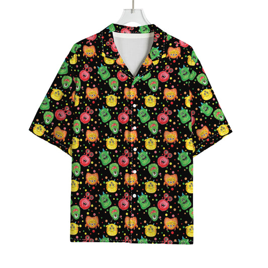 Little Monster Pattern Print Rayon Hawaiian Shirt