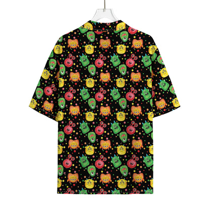 Little Monster Pattern Print Rayon Hawaiian Shirt
