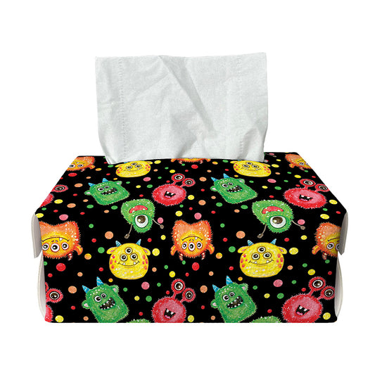 Little Monster Pattern Print Rectangle Tissue Box Cover