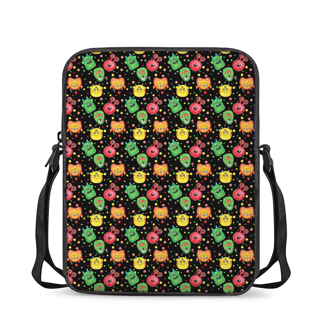 Little Monster Pattern Print Rectangular Crossbody Bag