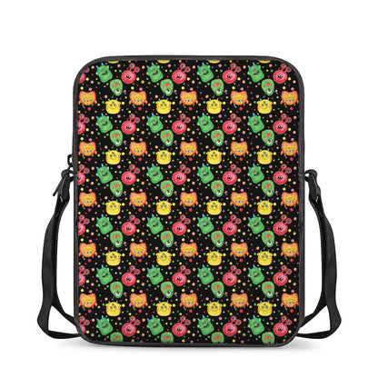 Little Monster Pattern Print Rectangular Crossbody Bag