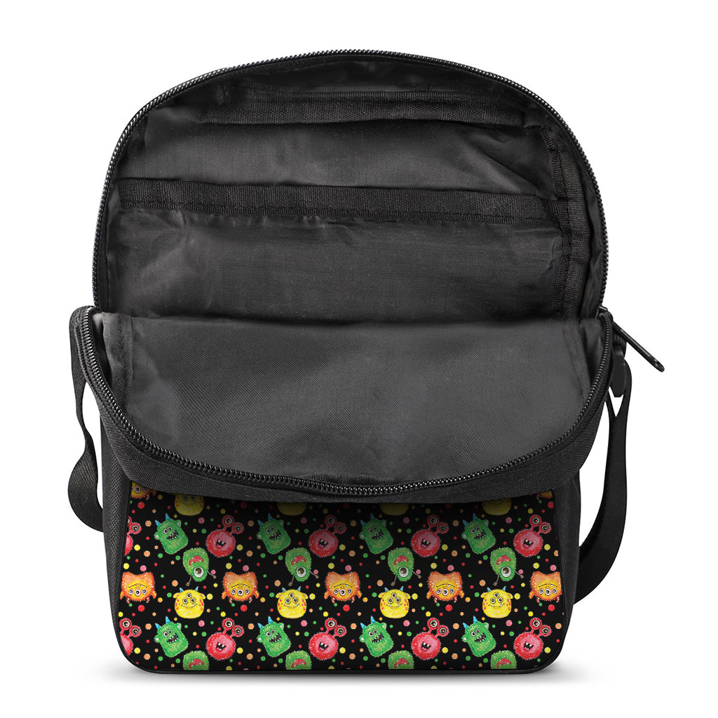 Little Monster Pattern Print Rectangular Crossbody Bag