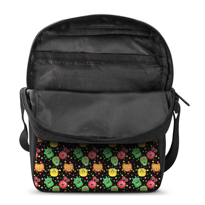 Little Monster Pattern Print Rectangular Crossbody Bag