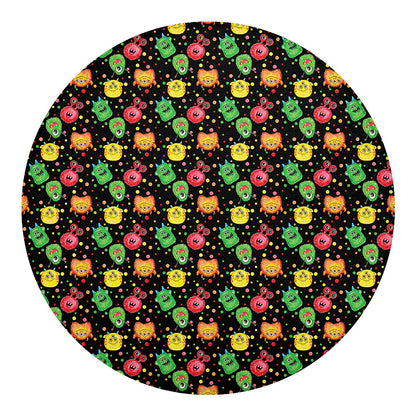 Little Monster Pattern Print Round Blanket