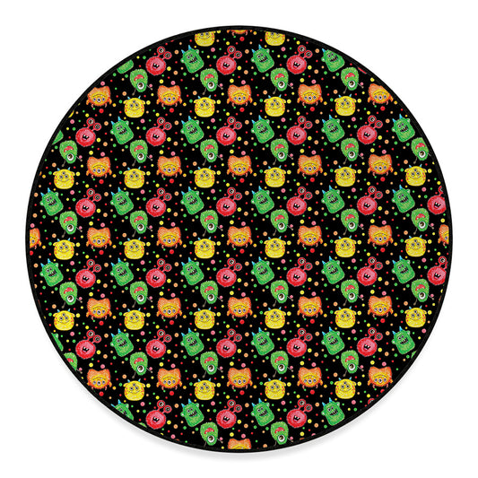 Little Monster Pattern Print Round Floor Mat