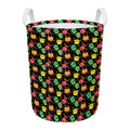 Little Monster Pattern Print Round Laundry Basket