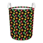 Little Monster Pattern Print Round Laundry Basket