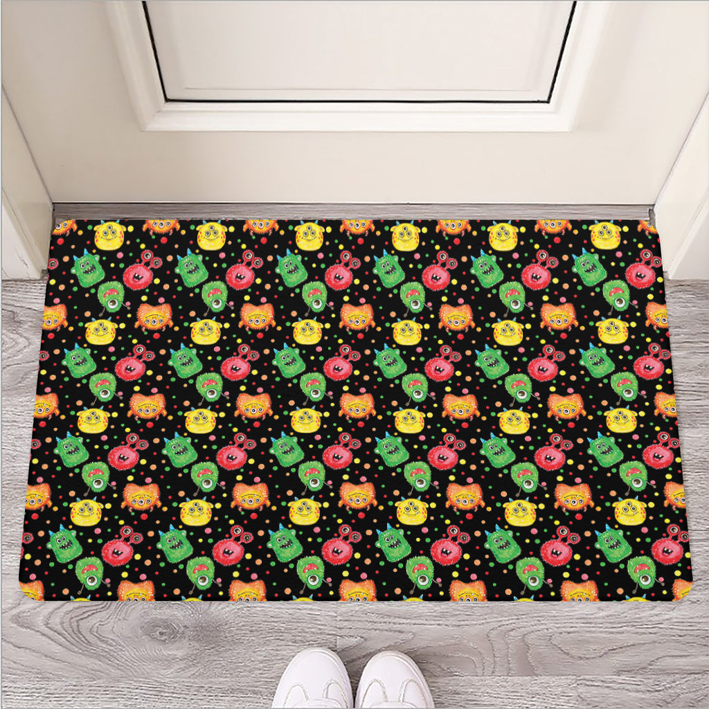 Little Monster Pattern Print Rubber Doormat