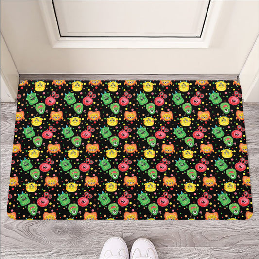 Little Monster Pattern Print Rubber Doormat