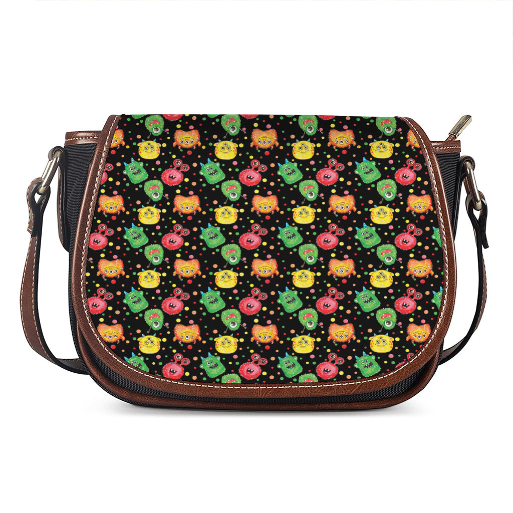 Little Monster Pattern Print Saddle Bag