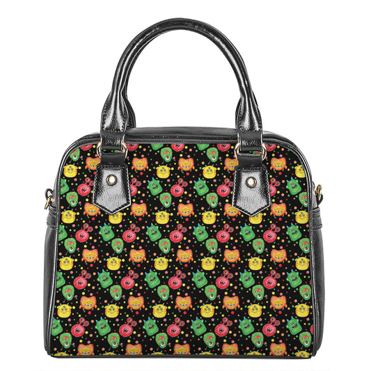 Little Monster Pattern Print Shoulder Handbag