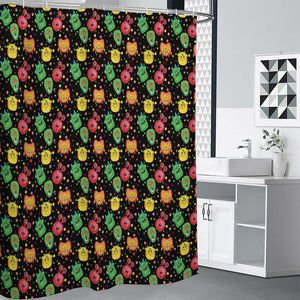 Little Monster Pattern Print Shower Curtain