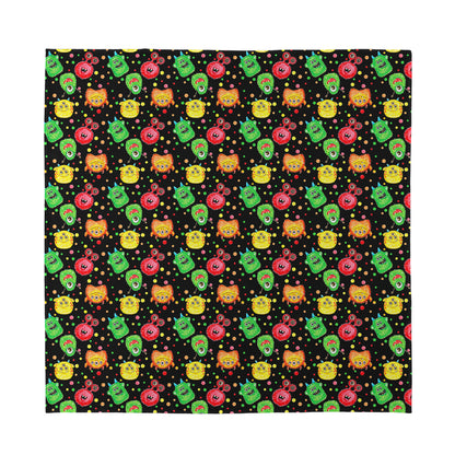 Little Monster Pattern Print Silk Bandana