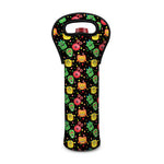 Little Monster Pattern Print Single Neoprene Wine Tote
