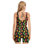 Little Monster Pattern Print Sleeveless One Piece Swimsuit