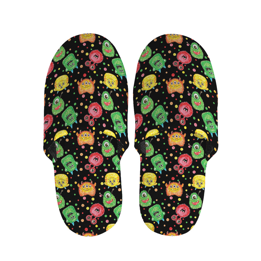 Little Monster Pattern Print Slippers