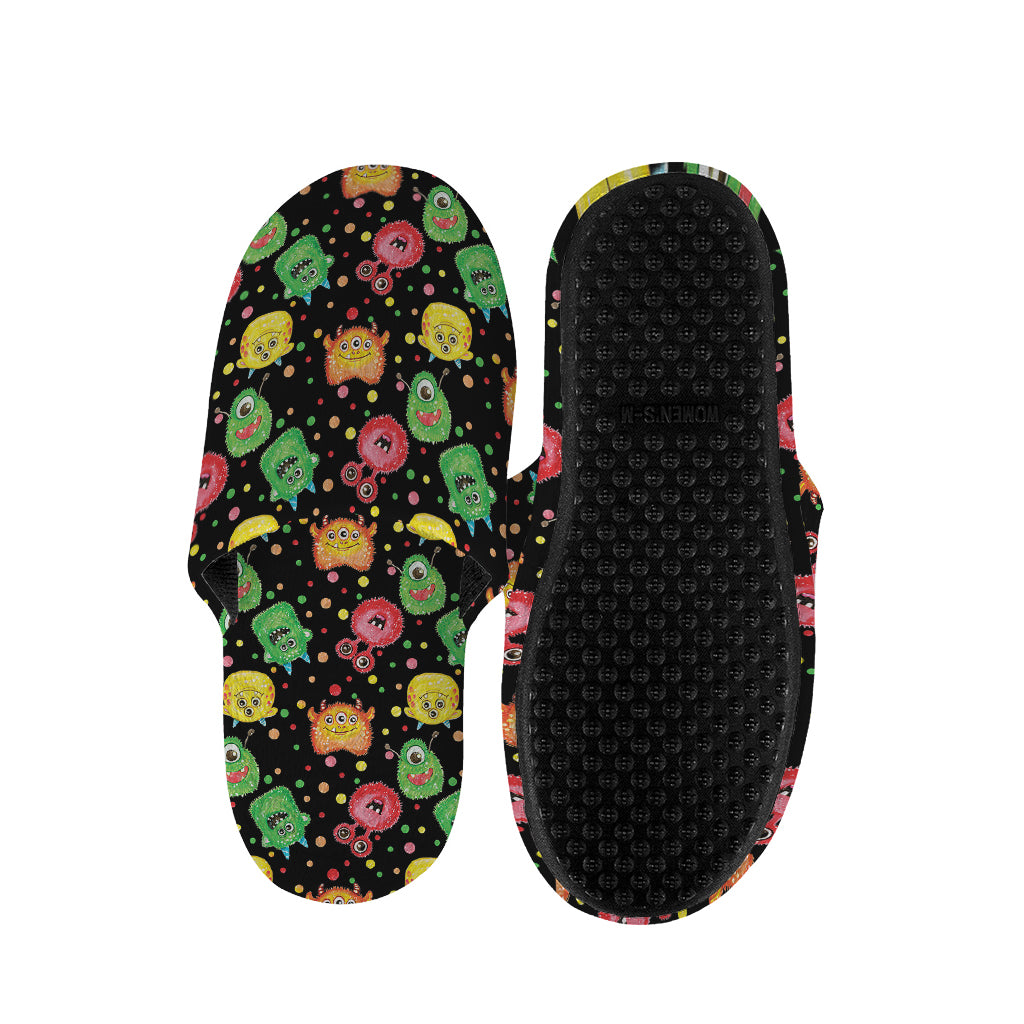 Little Monster Pattern Print Slippers