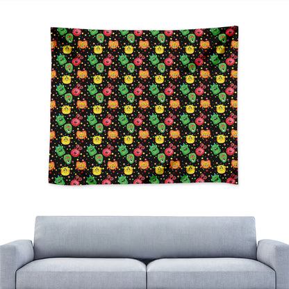 Little Monster Pattern Print Tapestry