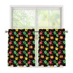 Little Monster Pattern Print Tier Curtains