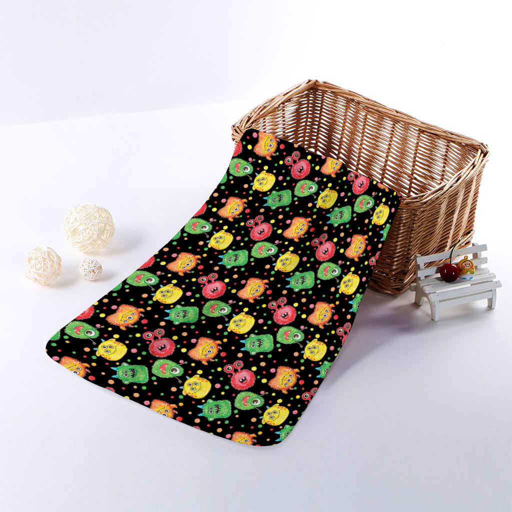 Little Monster Pattern Print Towel