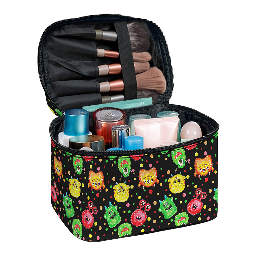 Little Monster Pattern Print Travel Makeup Bag