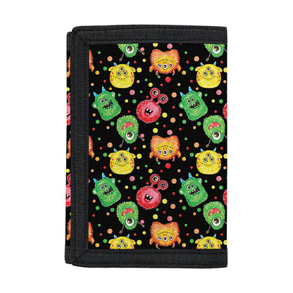 Little Monster Pattern Print Trifold Wallet