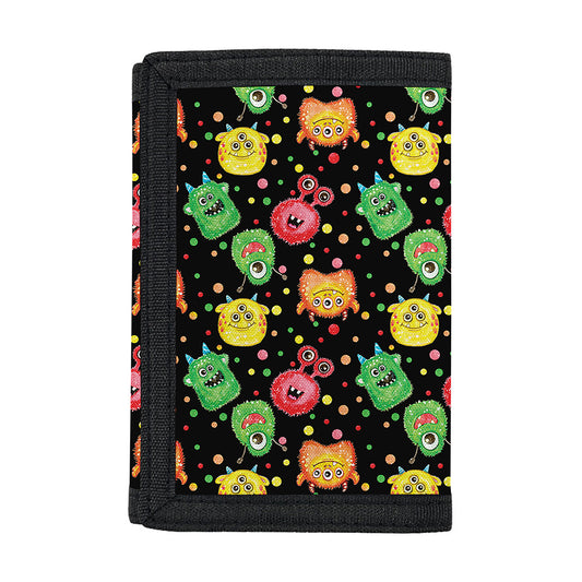 Little Monster Pattern Print Trifold Wallet