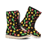 Little Monster Pattern Print Winter Boots